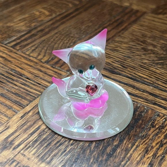 Swarovski Crystal Kitty Handcrafted Glass Art - Picture 3 of 7
